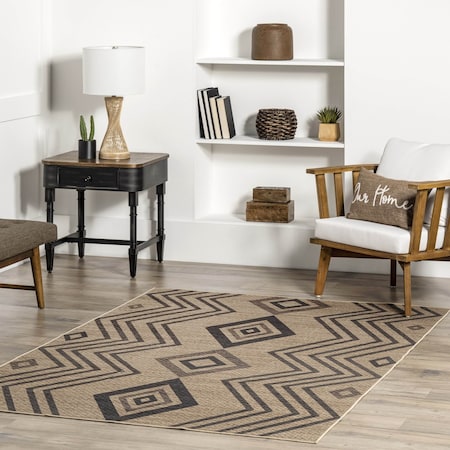 Nuloom Kasie Geometric Stripes Easy-Jute Machine Washable Area Rug 4ft x 6ft BIWL10A-406